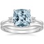 PT Aquamarine Selene Diamond Ring (1/10 ct. tw.) with Petite Curved Wedding Ring, smalltop view