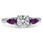 Custom Three Stone Trellis Ring with Pear Alexandrites