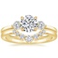 18K Yellow Gold Perfect Fit Three Stone Diamond Ring with Belle Diamond Ring (1/6 ct. tw.)