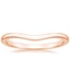 14K Rose Gold Petite Curved Wedding Ring, smalltop view