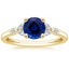 18KY Sapphire Verbena Diamond Ring, smalltop view