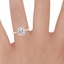 14K Rose Gold Coralie Diamond Ring, smallzoomed in top view on a hand