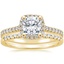 18K Yellow Gold Luxe Odessa Diamond Ring (1/3 ct. tw.) with Sonora Diamond Ring (1/8 ct. tw.)