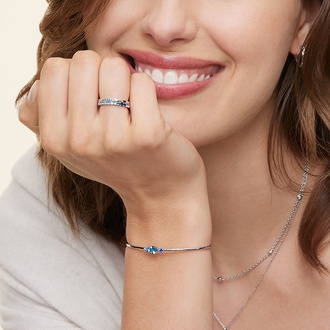 Blue Gemstone Cuff Bracelet