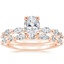 14K Rose Gold Joelle Diamond Ring (1/3 ct. tw.) with Versailles Diamond Ring (3/8 ct. tw.)