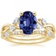 18KY Sapphire Willow Diamond Ring (1/8 ct. tw.) with Luxe Willow Diamond Wedding Ring (1/5 ct. tw.), smalltop view