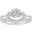 18K White Gold Perfect Fit Three Stone Diamond Ring with Belle Diamond Ring (1/6 ct. tw.)