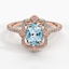 Rose Gold Aquamarine Reina Diamond Ring