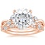 14KR Moissanite Willow Diamond Ring (1/8 ct. tw.) with Luxe Willow Diamond Wedding Ring (1/5 ct. tw.), smalltop view