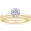 18K Yellow Gold Melinda Ring with Petite Comfort Fit Wedding Ring