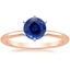 14KR Sapphire Petite Comfort Fit Six-Prong Solitaire Ring, smalltop view