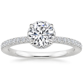 Double Hidden Halo Engagement Ring