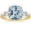 Yellow Gold Aquamarine Harlow Diamond Ring (1/2 ct. tw.)
