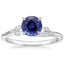 18KW Sapphire Camellia Diamond Ring, smalltop view