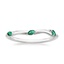 18K White Gold Willow Contoured Ring with Lab Emerald Accents, smalltop view