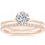 14K Rose Gold Eight Prong Petite Elodie Ring with Luxe Ballad Diamond Ring (1/4 ct. tw.)