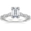 18K White Gold Tacori Petite Crescent Pavé Diamond Ring (1/3 ct. tw.), smalltop view