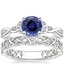 18KW Sapphire Entwined Celtic Love Knot Ring with Celtic Knot Diamond Ring, smalltop view