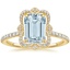 18KY Aquamarine Reina Diamond Ring, smalltop view