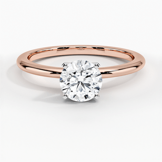 14K Rose Gold Four-Prong Petite Comfort Fit Ring