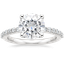 Moissanite Rosabel Rose Cut Diamond Ring in 18K White Gold
