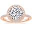 14K Rose Gold Audra Diamond Ring, smalltop view