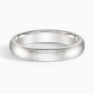 Matte Comfort Fit 4mm Wedding Ring in Platinum