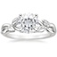 18KW Moissanite Budding Willow Solitaire Ring, smalltop view