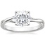 18KW Moissanite Grace Twist Solitaire Ring, smalltop view