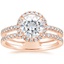 Rose Gold Moissanite Linnia Halo Diamond Ring (2/3 ct. tw.)