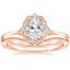 14K Rose Gold Coralie Diamond Ring with Chevron Ring