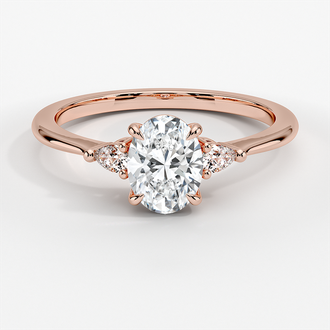 14K Rose Gold Aria Three Stone Diamond Ring (1/10 ct. tw.)