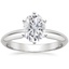 18KW Moissanite Classic Six-Prong Solitaire Ring, smalltop view