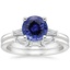 18KW Sapphire Tapered Baguette Diamond Bridal Set, smalltop view