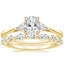 18K Yellow Gold Trillion Three Stone Diamond Ring with Versailles Diamond Ring (2/5 ct. tw.)