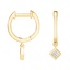 14K Yellow Gold Princess Diamond Drop Huggie Earrings, smalladditional view 1