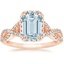 Rose Gold Aquamarine Entwined Halo Diamond Ring (1/3 ct. tw.)