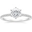 18KW Moissanite Six-Prong Luxe Ballad Diamond Ring, smalltop view
