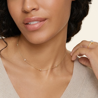 Bezel Diamond Strand Necklace (1/4 ct. tw)