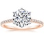 14K Rose Gold Six-Prong Luxe Ballad Diamond Ring, smalltop view