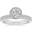 18K White Gold Waverly Diamond Ring (1/2 ct. tw.) with Ballad Diamond Ring (1/6 ct. tw.)