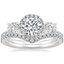 18K White Gold Three Stone Waverly Diamond Ring (3/4 ct. tw.) with Flair Diamond Ring (1/6 ct. tw.)