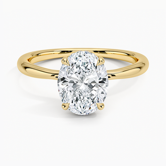 Hidden Halo Tapered Band Engagement Ring