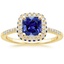 Yellow Gold Sapphire Audra Diamond Ring with Sapphire Accents (1/4 ct. tw.)
