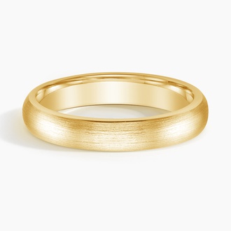 Matte Comfort Fit 4mm Wedding Ring in 18K Yellow Gold