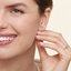 Silver Magnolia Diamond Earrings, smallside view