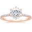 Rose Gold Moissanite Six Prong Luxe Viviana Diamond Ring (1/3 ct. tw.)