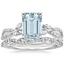 18KW Aquamarine Luxe Willow Diamond Ring (1/4 ct. tw.) with Luxe Winding Willow Diamond Ring (1/4 ct. tw.), smalltop view