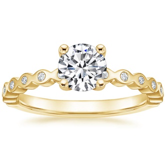 Unique Eye Shaped Metal Diamond Engagement Ring