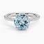 Aquamarine Cecilia Diamond Ring (1/3 ct. tw.) in 18K White Gold